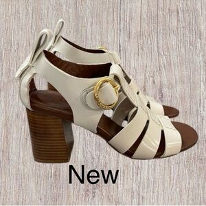 Women’s Natural Millye Block Heels Sandals by Sea By Chloe Size EU 38 / US 7.5.